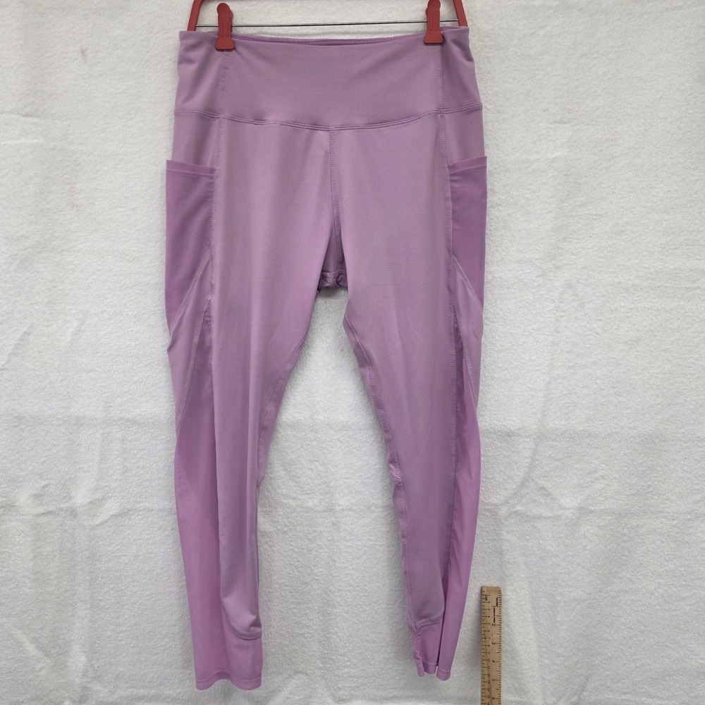 Cali Sport Women Purple High Waisted Mesh Pocket Athletic Leggings XL